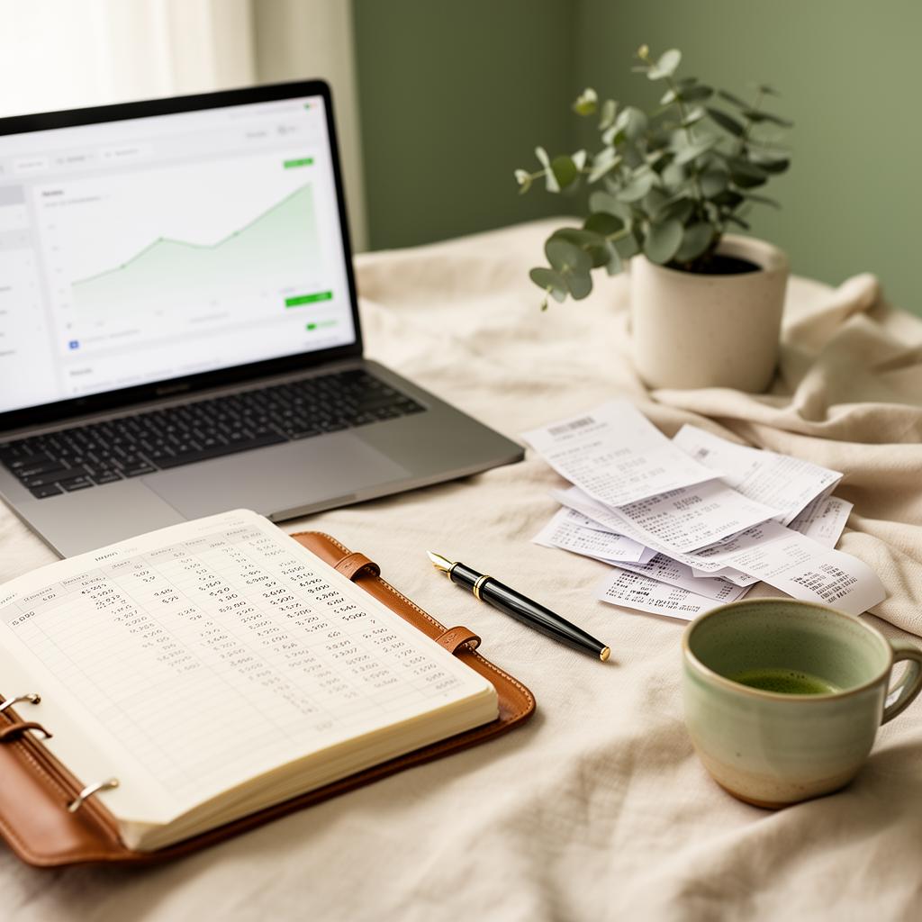 A calm bookkeeping workspace
